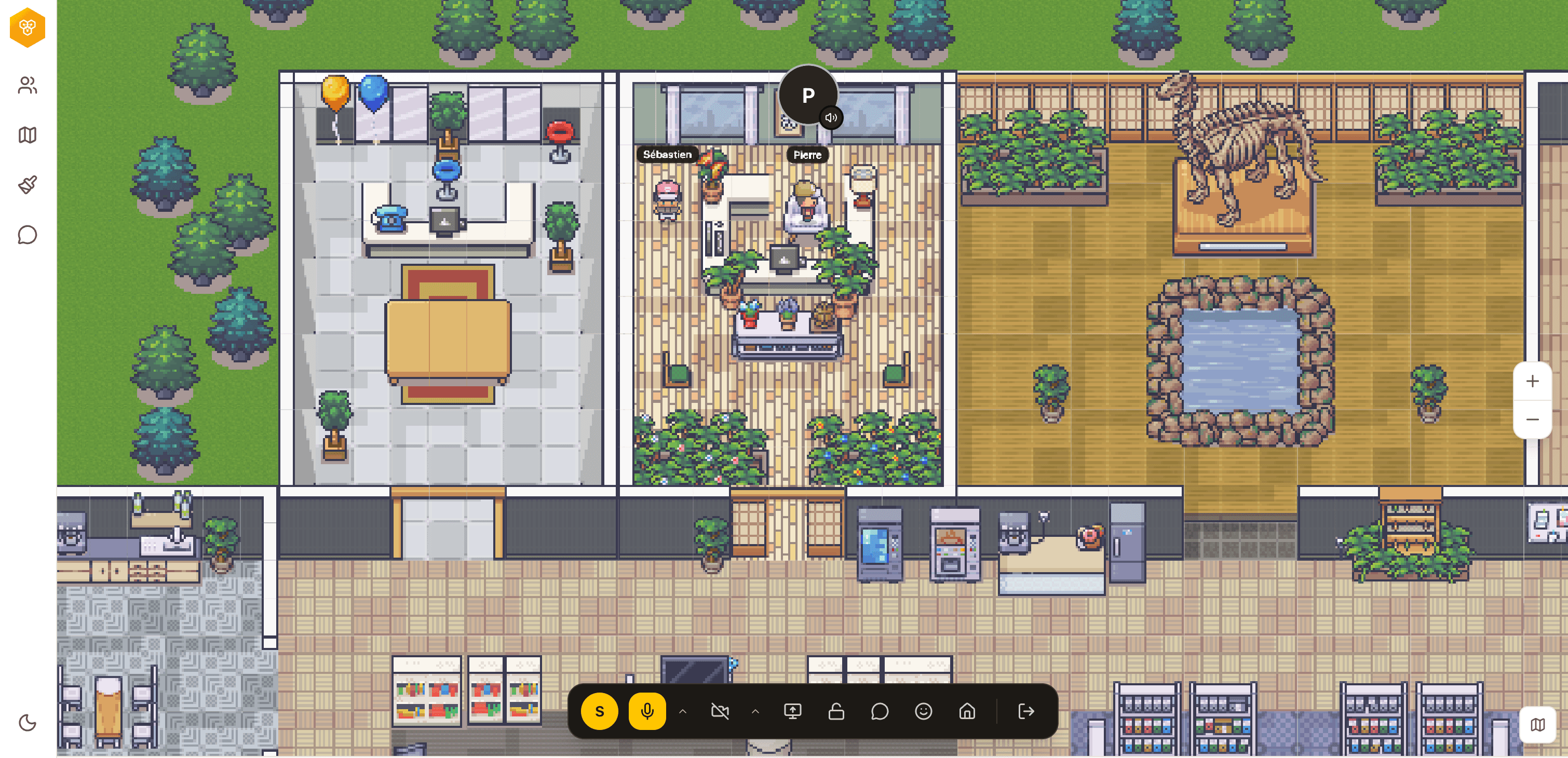 Several areas and ways of working, with one shared team presence.